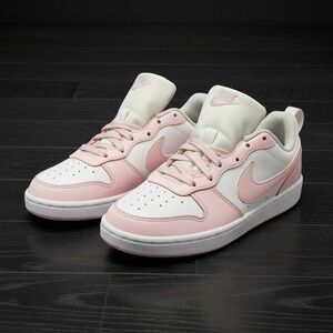 Nike Court Borough Low Pink & White Sneakers Youth - Size: 4.5Y